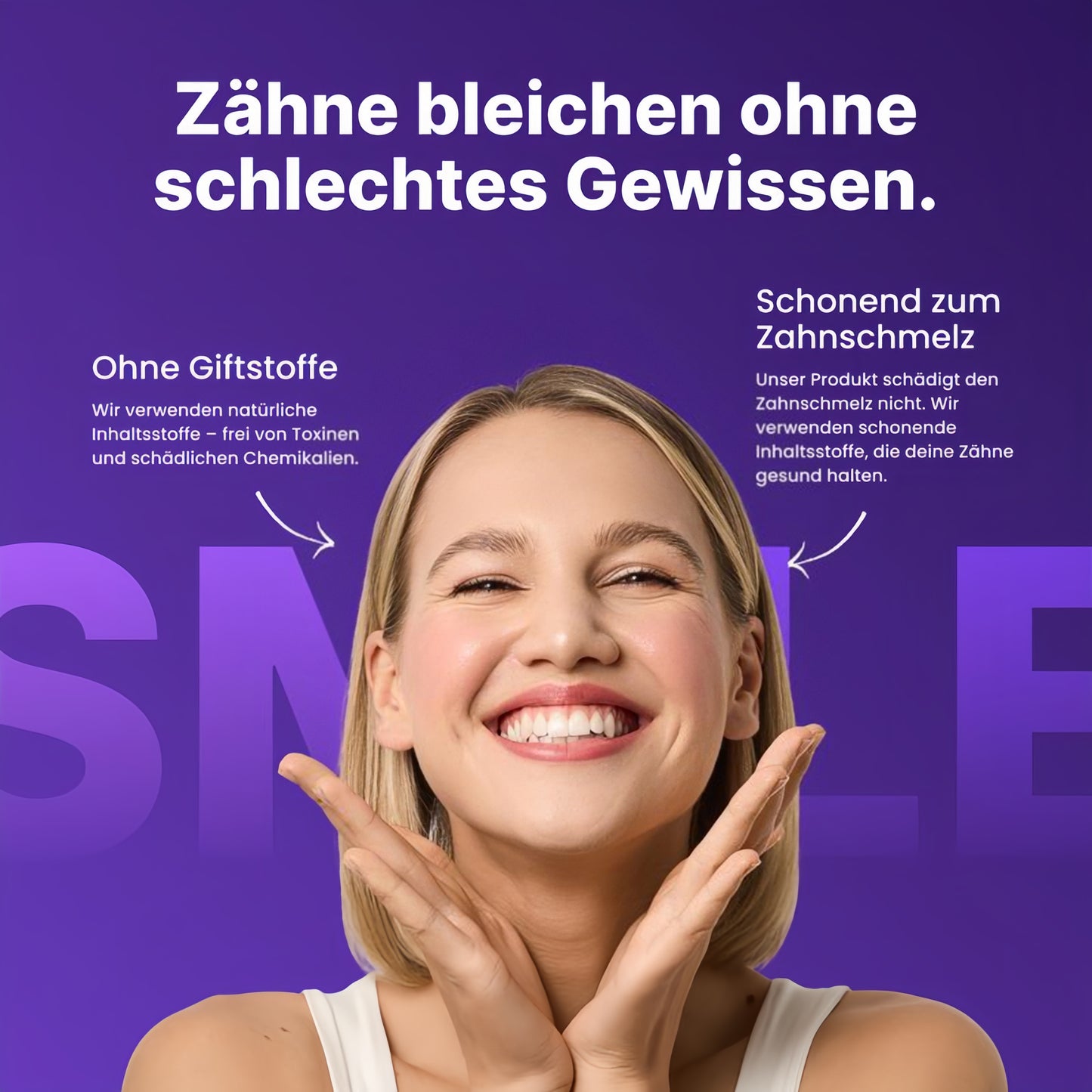 Violette Zahnaufhellungsstreifen