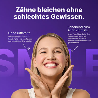 Violette Zahnaufhellungsstreifen