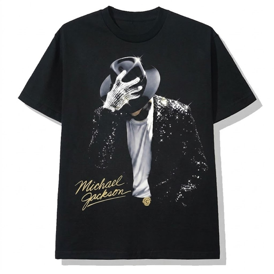 Oversized Black Michael Jackson T-Shirt – Portrait & Gold Signature