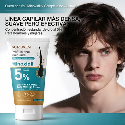 Crema para el crecimiento del cabello AUROXEN con 5% de minoxidil