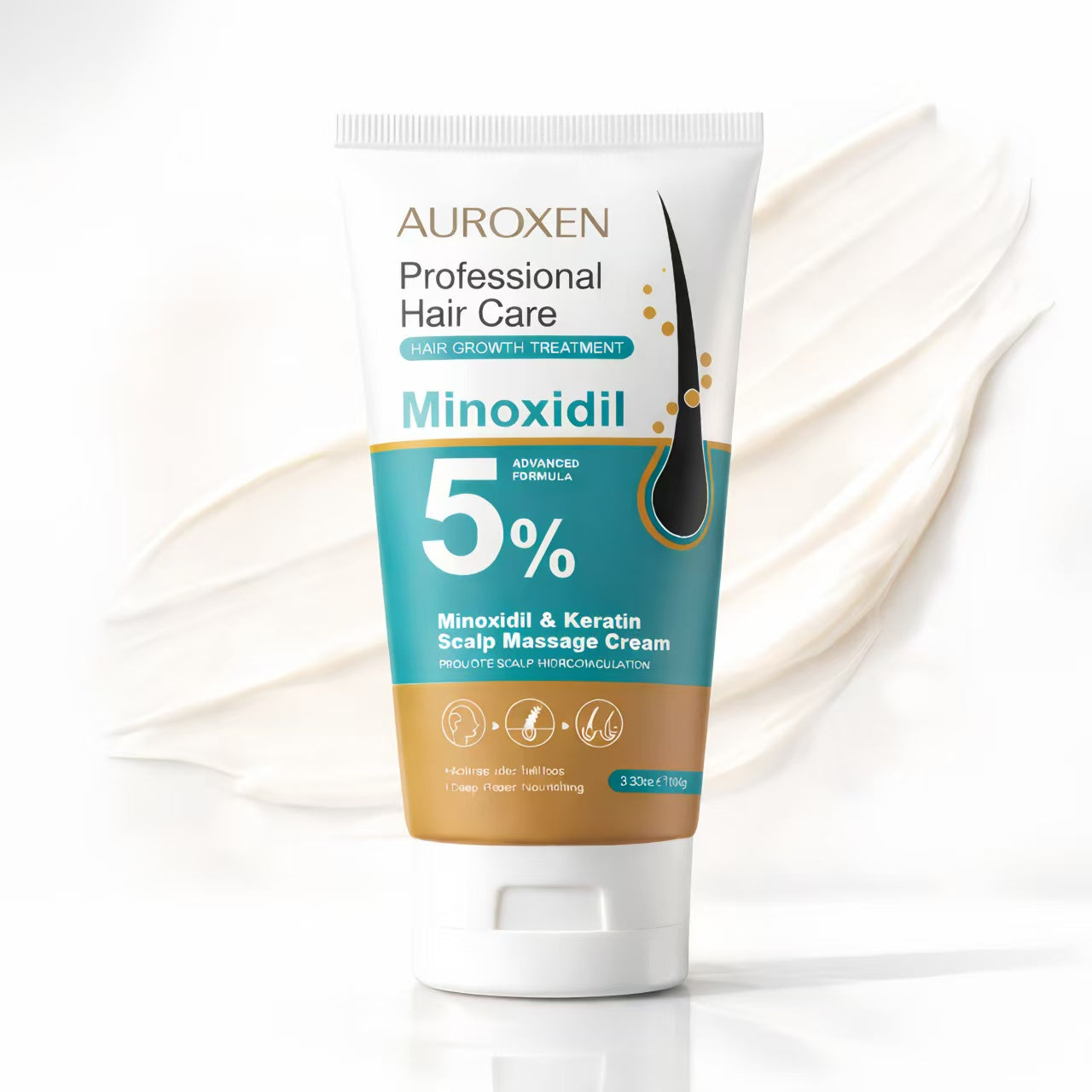 Crema para el crecimiento del cabello AUROXEN con 5% de minoxidil