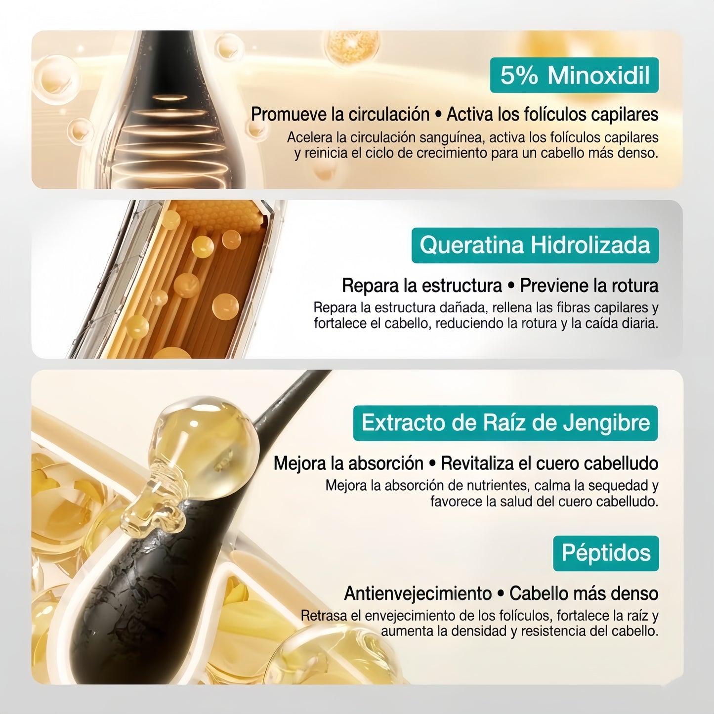 Crema para el crecimiento del cabello AUROXEN con 5% de minoxidil