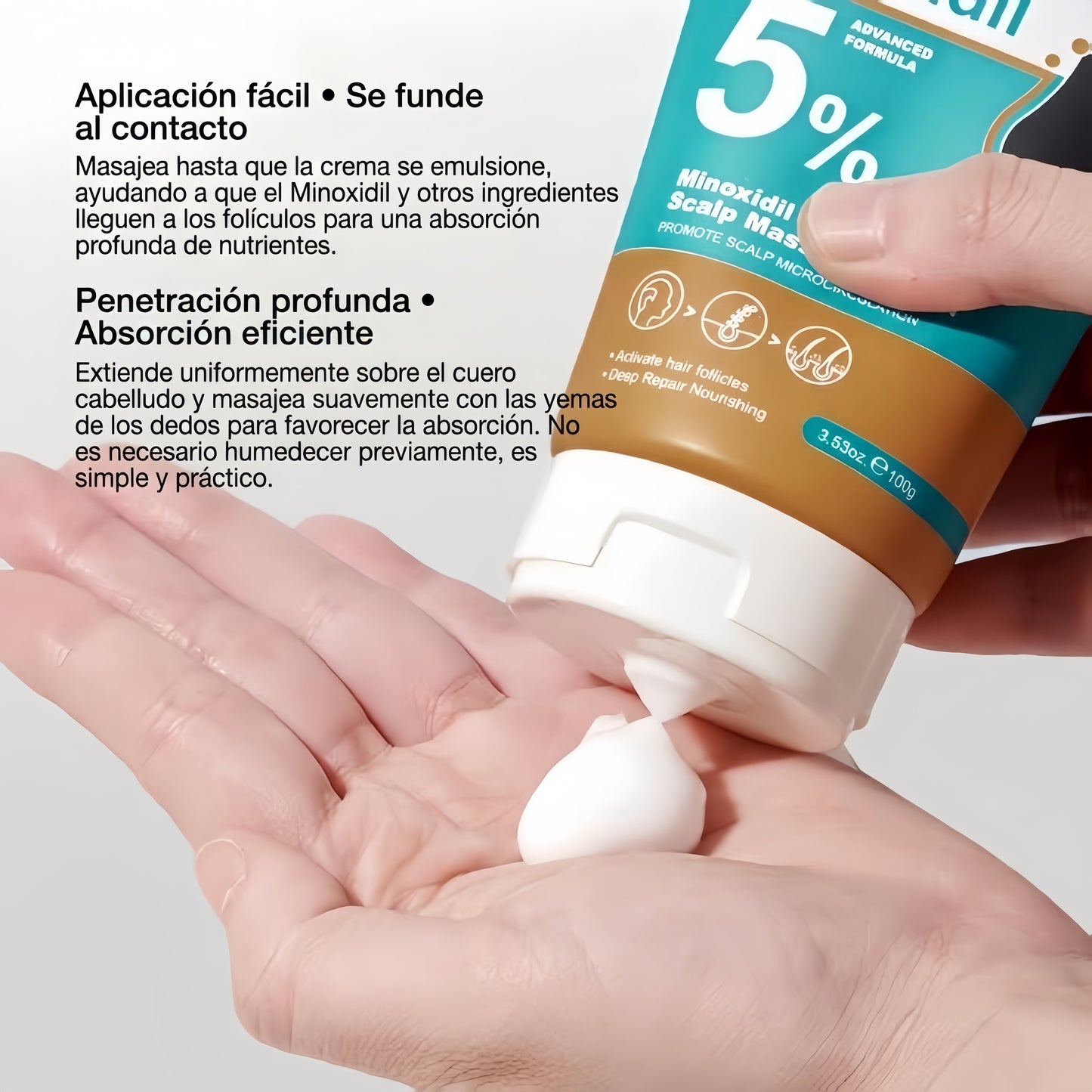 Crema para el crecimiento del cabello AUROXEN con 5% de minoxidil