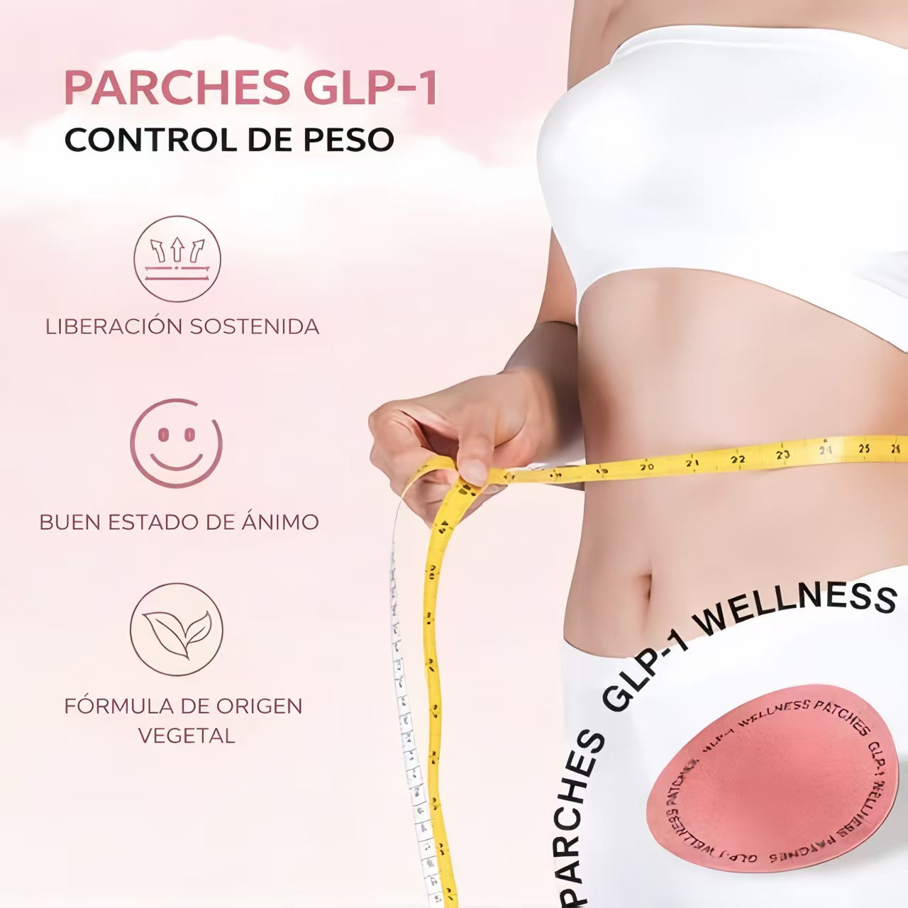 Parche cosmético con ingredientes naturales GLP-1