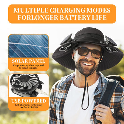 AUROXEN ☀️ UPF 50+ Dual Fan Solar Hat