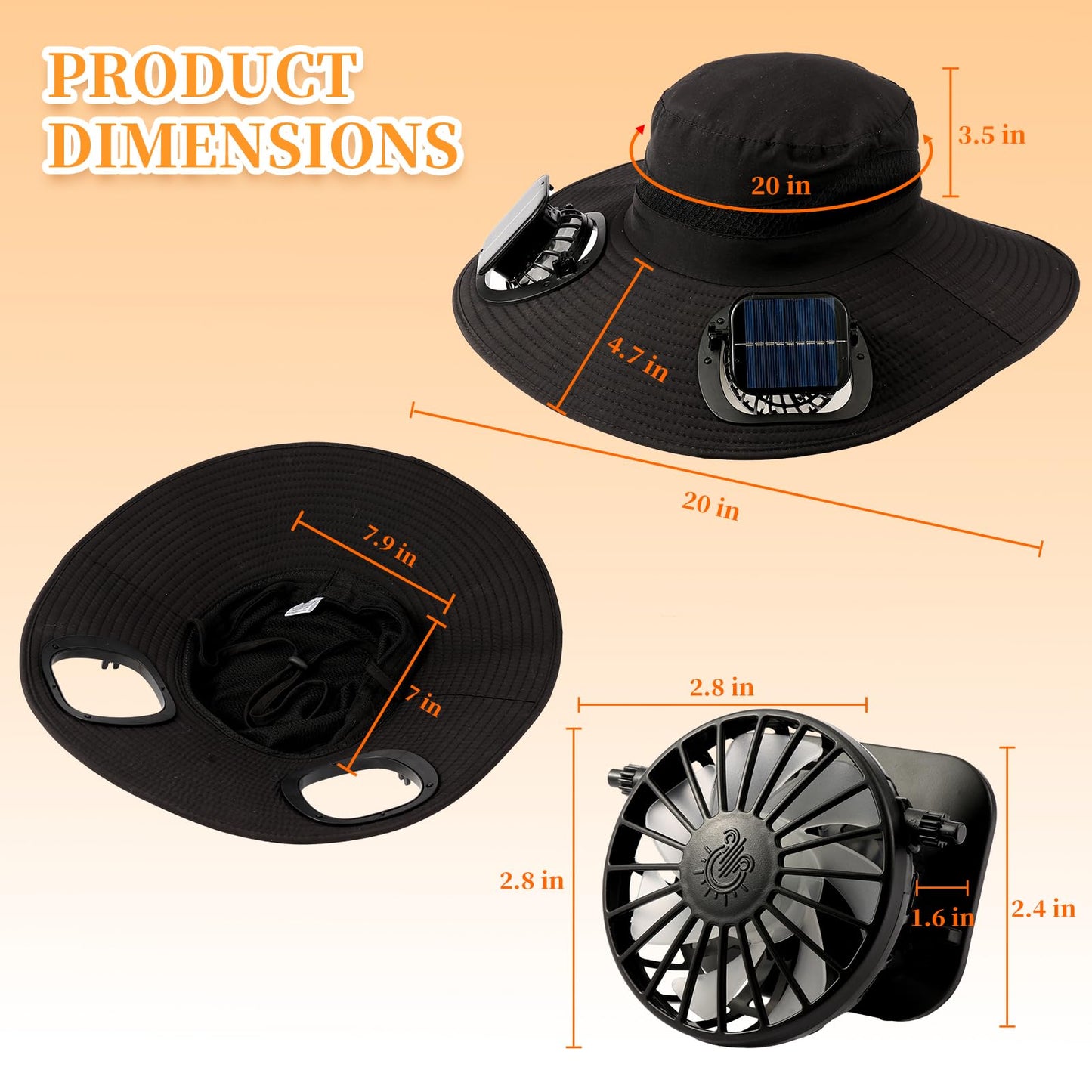 AUROXEN ☀️ UPF 50+ Dual Fan Solar Hat