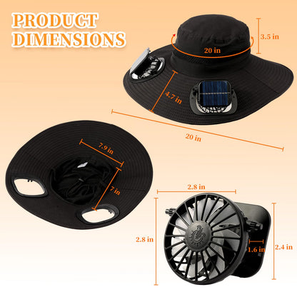 AUROXEN ☀️ UPF 50+ Dual Fan Solar Hat