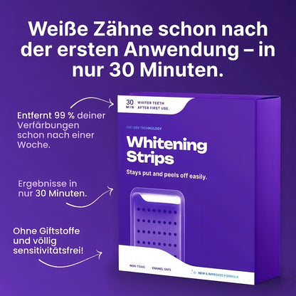 Violette Zahnaufhellungsstreifen