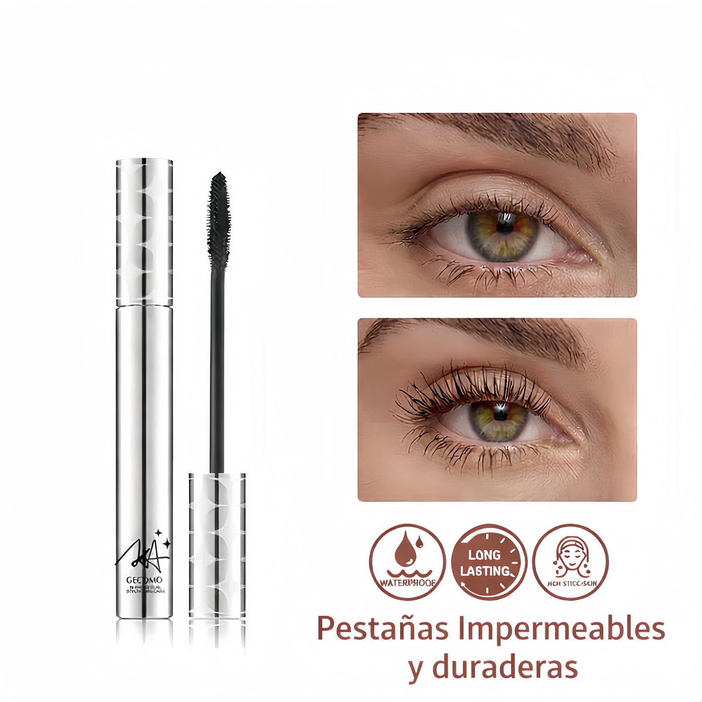 Máscara de pestañas LUXE GECOMO resistente al agua 24 horas