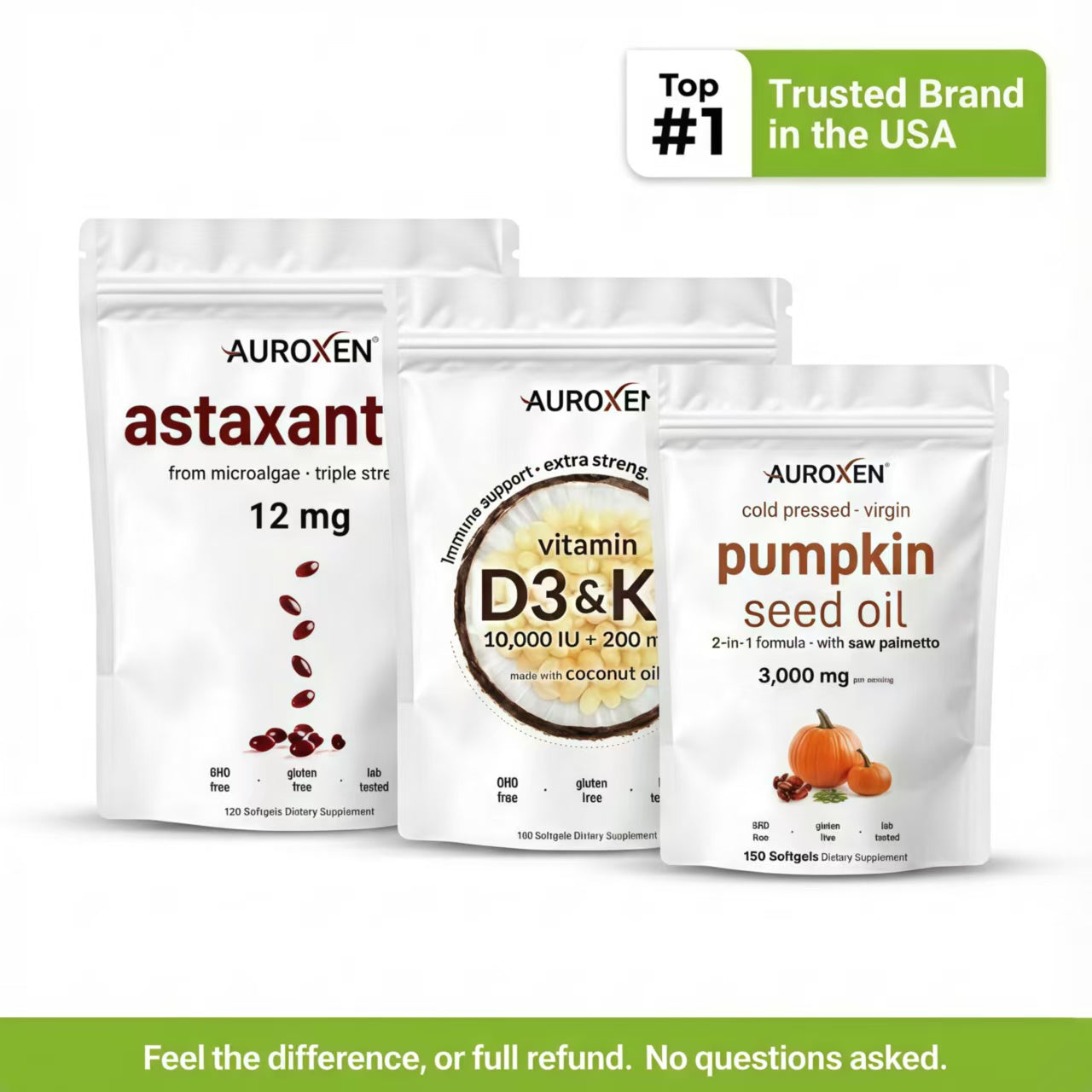 Vitamin D3 & K2 + Astaxanthin + Pumpkin Seed Oil Bundle