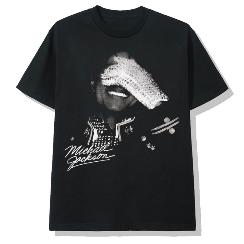 Oversized Black Michael Jackson T-Shirt – Portrait & Gold Signature