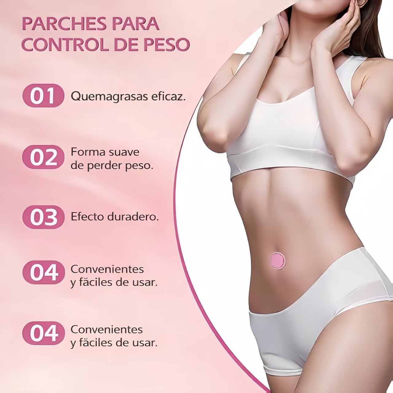Parche cosmético con ingredientes naturales GLP-1
